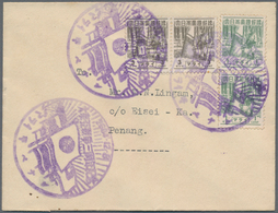 Japanische Besetzung  WK II - Malaya: Penang, 1943/44, Covers And Blanc Envelopes/cards (8) With Var - Malaysia (1964-...)