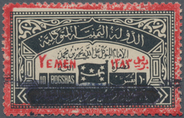 Jemen - Königreich: 1963, Consular Official Stamp 10b. Red/black With Handstamp Overprint 'YEMEN', M - Jemen