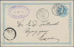 Korea: 1901, Card 1 Ch. Light Blue, "cheonhwan-kuk" Bottom Imprint, Canc. "CHEMULPO 26 JUN 02" To Py - Corea (...-1945)