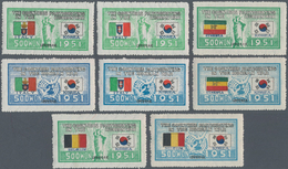 Korea-Süd: 1951/52, Flags Set, Inc. Italy I+II, Unused Mounted Mint First Mount LH (Michel Cat. 1300 - Korea (Zuid)