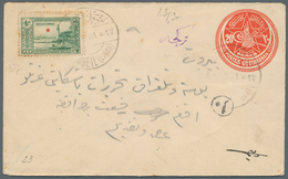 Libanon: 1915, DJUBEIL (LIBAN) (Isfila No.1, RR) On 20 Para Postal Stationery Envelope Used Uprated - Libanon