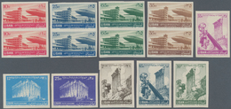 Libanon: 1954/1956, Airport Beirut And Festival Of Baalbek, Two Complete Sets IMPERFORATE, Mint Neve - Libano