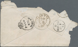 Macau: 1873, Crowned "PAGO EM MACAO" W. "MACAO B JY 3 73" Alongside On Reverse Of Envelope (incomple - Otros & Sin Clasificación