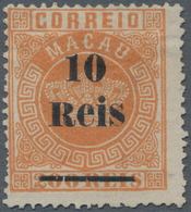 Macau: 1887, Surcharges 10 R./200 R. Orange Perf. 13 1/2, Variety '2'2 In 'Reis' Without Accent, Unu - Otros & Sin Clasificación