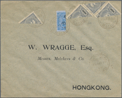 Macau: 1910, Bisects Of Each 3 A. Grey (4 Inc. Strip-3) And 6 A./200 R. Tied "MACAU 23 AGO 10" To Co - Andere & Zonder Classificatie