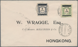 Macau: 1910, 1 A. On Light Green And 2 A. On Slate Violet Tied "MACAU 17 NOV 10" To Cover To Hong Ko - Altri & Non Classificati