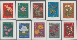Macau: 1953, Flowers Of Macao, Proofs By Courvoisiers Printers: Imperforated On Lacquered Paper, Cpl - Autres & Non Classés