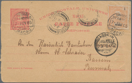 Macau - Ganzsachen: 1905, Stationery Card 4 A. Uprarte 1 A. Tied "MACAU 7 FEB 05" To German Consul A - Enteros Postales