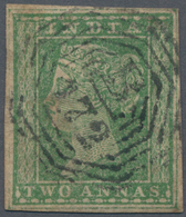 Malaiische Staaten - Straits Settlements: 1854 India QV 2a. Green, Imperf, Part Sheet Wmk, With Almo - Straits Settlements