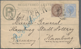 Malaiische Staaten - Straits Settlements: 1899 Postal Stationery Registered Envelope QV 5c. Blue Use - Straits Settlements