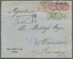 Malaiische Staaten - Straits Settlements: 1902 (31.5.), Registered Cover At 37c Rate (QV 25c And Ver - Straits Settlements