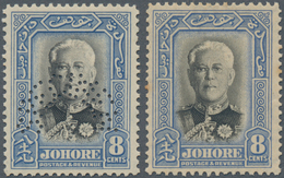 Malaiische Staaten - Johor: 1940 'Sultan Sir Ibrahim' Commemorative Issue: Two Mint Stamps, One Perf - Johore