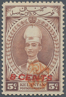 Malaiische Staaten - Kelantan: 1942 Japanese Occupation: "8 CENTS" On 5c. Brown Ovpt. By Sunagawa Se - Kelantan