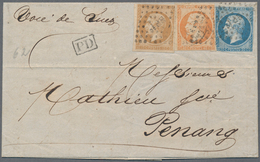 Malaiische Staaten - Penang: 1852 Entire Letter Sent From Marseilles To PENANG 'Via Suez' (endorsed - Penang