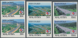 Malaysia: 1994 Unissued 'PHILAKOREA' Set Of Three, Each As IMPERF Vertical Pair, Wmk Mult SPM, Mint - Malesia (1964-...)