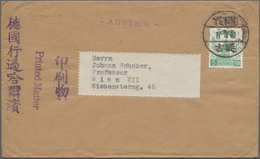 Mandschuko (Manchuko): 1932/35, Two Covers: 5 F. Green Tied Bilingual "YENKI 2.9.2" To Printed Matte - 1932-45 Mantsjoerije (Mantsjoekwo)