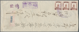 Mandschuko (Manchuko): 1934/42, Covers (3): 3 F. (horizontal Strip-3) Tied Prt Faint LCD "Harbin" To - 1932-45 Manchuria (Manchukuo)