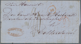 Niederländisch-Indien: 1821/1858, Group Of 3 Entire Letters From Batavia, Comprising Red Oval "BATAV - Indie Olandesi