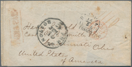 Niederländisch-Indien: 1862 Destination USA: Stampless Cover From Batavia To Cincinnati, Ohio Via Si - Niederländisch-Indien