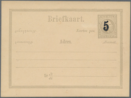 Niederländisch-Indien: 1879 (ca.), Bold Black "5" Surcharge On Card Willem 12 1/2 C. Grey, Probably - India Holandeses