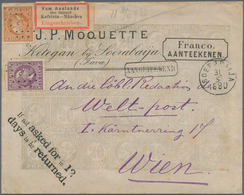 Niederländisch-Indien: 1880, Moquette Envelope With Fine Grey Pictorial Imprint Showing Stamps Wille - Netherlands Indies