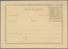 Niederländisch-Indien: 1880s, Stationery Card Willem 12 1/2 With Over-imprinted Advertising Frame Fo - Niederländisch-Indien