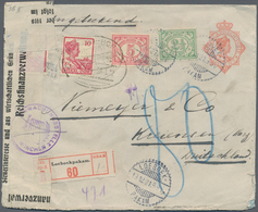 Niederländisch-Indien: 1921, Stationery Envelope 12 1/2 C. Uprated 2 1/2 C., 5 C. And 10 C. Tied "LO - Niederländisch-Indien