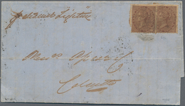 Singapur: 1863, Folded Letter Sheet Dated 'Singapore 19th May 1863' Addressed To India Bearing SG 40 - Singapore (...-1959)
