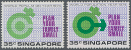 Singapur: 1974 'World Population Year' 15c. Showing Variety "EMERALD (male Symbol) OMITTED", Mint Ne - Singapour (...-1959)