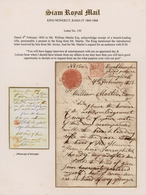 Thailand: 1856 (4th Feb.) Royal Mail Of King Mongkut: Folded Letter Handwritten, Sealed And Signed " - Thailand