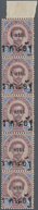 Thailand: 1892 4a. On 24a., Ovpt. Type II (SG Type 25), Top Marginal Vertical Strip Of Five, Mint Ne - Tailandia