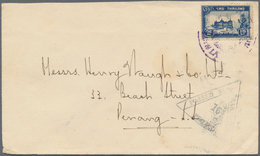 Thailand: 1940 Censored Cover From Ban Din Lan To Penang Via Haad-Yai, Franked By 1940 '2nd National - Tailandia