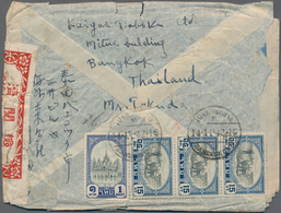 Thailand: 1941, 1.45 B. Frank Tied "BANGKOK G.P.O. 14.11.42" To Reverse Of Air Mail Cover To Japan, - Thailand
