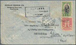 Thailand - Besonderheiten: 1947, AIR CRASH At BAHRAIN, Air Mail Cover From Siam With Part-frank 3.10 - Tailandia