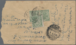 Tibet: 1912, 1/6 T. Pale Emerald, A Left Margin Margin Copy, Tied Small Size "Phari" In Combination - Autres - Asie