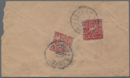 Tibet: 1933, 1. T Rose-carmine Imperf. Resp. 1 T. Red Tied "PHARI" To Reverse Of Inland Cover, Bit U - Otros - Asia