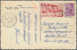 Vietnam-Nord (1945-1975): 1953/54, Real Photo Postcard Addressed To Budapest, Hungary, Bearing Black - Vietnam