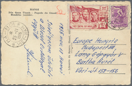 Vietnam-Nord (1945-1975): 1953/54, Real Photo Postcard Addressed To Budapest, Hungary, Bearing Black - Viêt-Nam