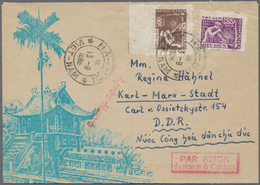 Vietnam-Nord (1945-1975): 1953, Illustrated Airmail Cover Addressed To Karl-Marx-Stadt, East Germany - Viêt-Nam