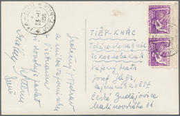 Vietnam-Nord (1945-1975): 1953, Postcard Addressed To Czechslovakia, Bearing Blacksmith 100d Pair Wi - Vietnam