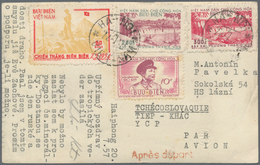 Vietnam-Nord (1945-1975): 1954/56, Real Photo Used As Postcard Addressed To Czechslovakia, Bearing V - Vietnam
