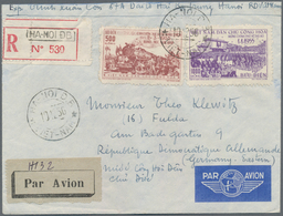 Vietnam-Nord (1945-1975): 1955/56, Two Klewitz Airmail And Registered Covers Addressed To Fulda, Wes - Vietnam