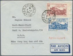 Vietnam-Nord (1945-1975): 1956, Railway-line Hanoi/Muc-Nam-Quan 100 D And 500 D On Airmail-letter Se - Vietnam