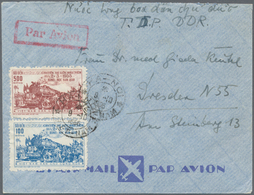 Vietnam-Nord (1945-1975): 1956, Airmail Cover Addressed To Dresden, East Germany, Bearing Re-opening - Vietnam