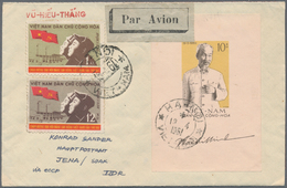 Vietnam-Nord (1945-1975): 1960, Airmail Cover Addressed To Jena-Saale, East Germany, 70th Birthday O - Vietnam