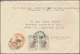 Vietnam-Nord - Dienstmarken: 1957, Service 150d (pair) Tied "HA-NOI 7 1-58" Tied To Surface Mail Cov - Vietnam