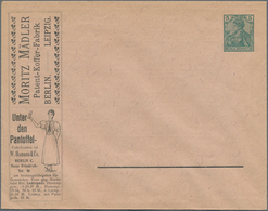 Thematik: Anzeigenganzsachen / Advertising Postal Stationery: 1902 (approx.), German Reich. Private - Unclassified