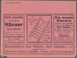 Thematik: Anzeigenganzsachen / Advertising Postal Stationery: 1921 (ca). Porto-Sparbrief 40 Pf Germa - Unclassified