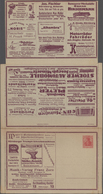 Thematik: Anzeigenganzsachen / Advertising Postal Stationery: 1921 (approx.), German Reich. Private - Unclassified