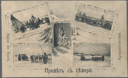Thematik: Arktis / Arctic: 1915 Picture Postcard "Greetings From The North - Arkhangelsk" Used To So - Autres & Non Classés